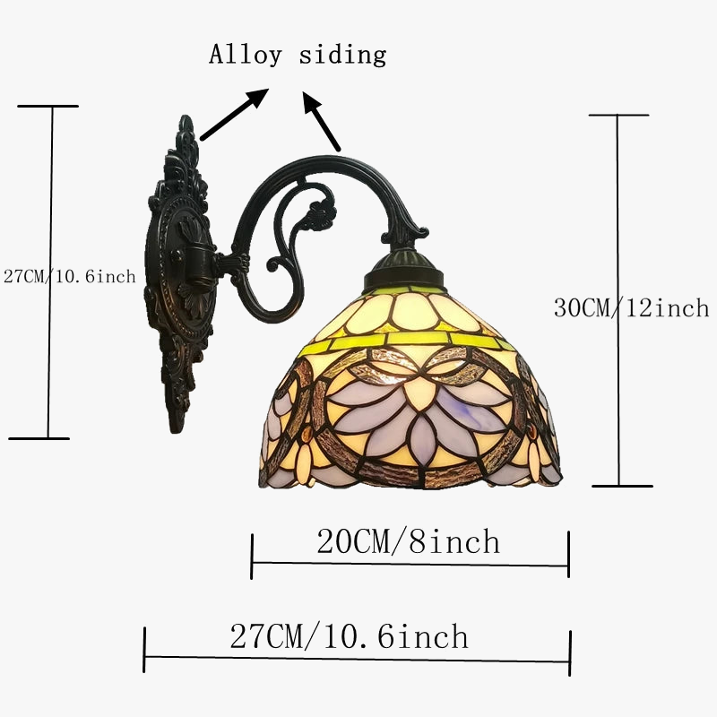 applique murale coeur style tiffany pour intérieur et extérieur