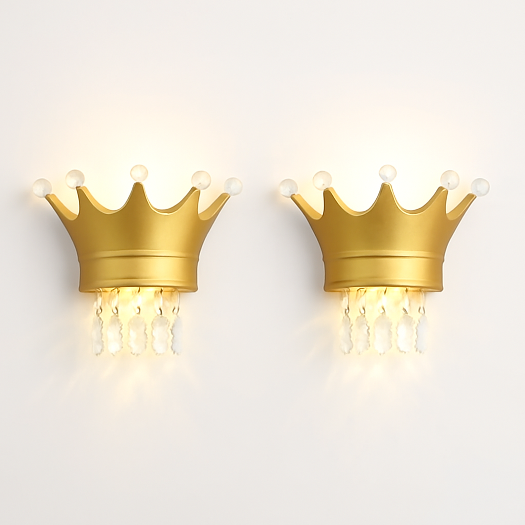 applique murale couronne créative en résine et cristal pour enfants