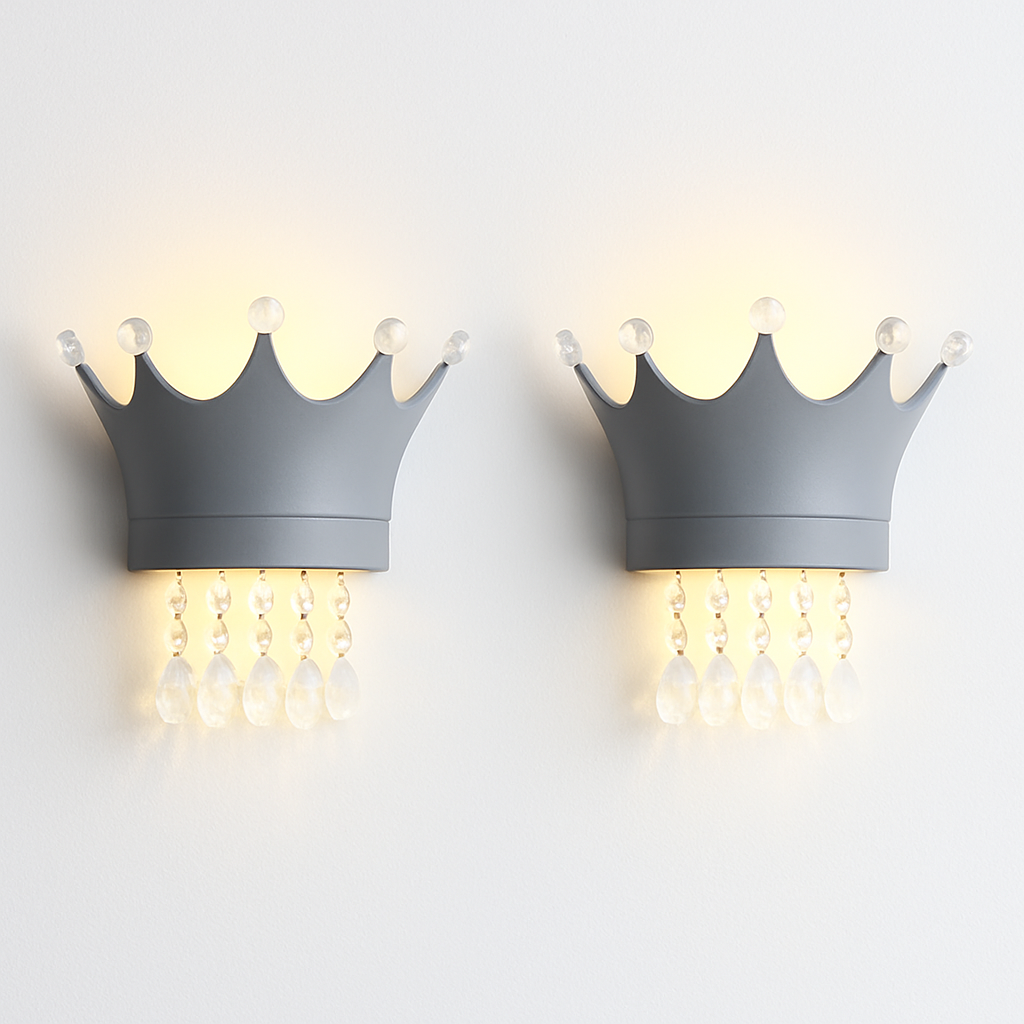 applique murale couronne créative en résine et cristal pour enfants