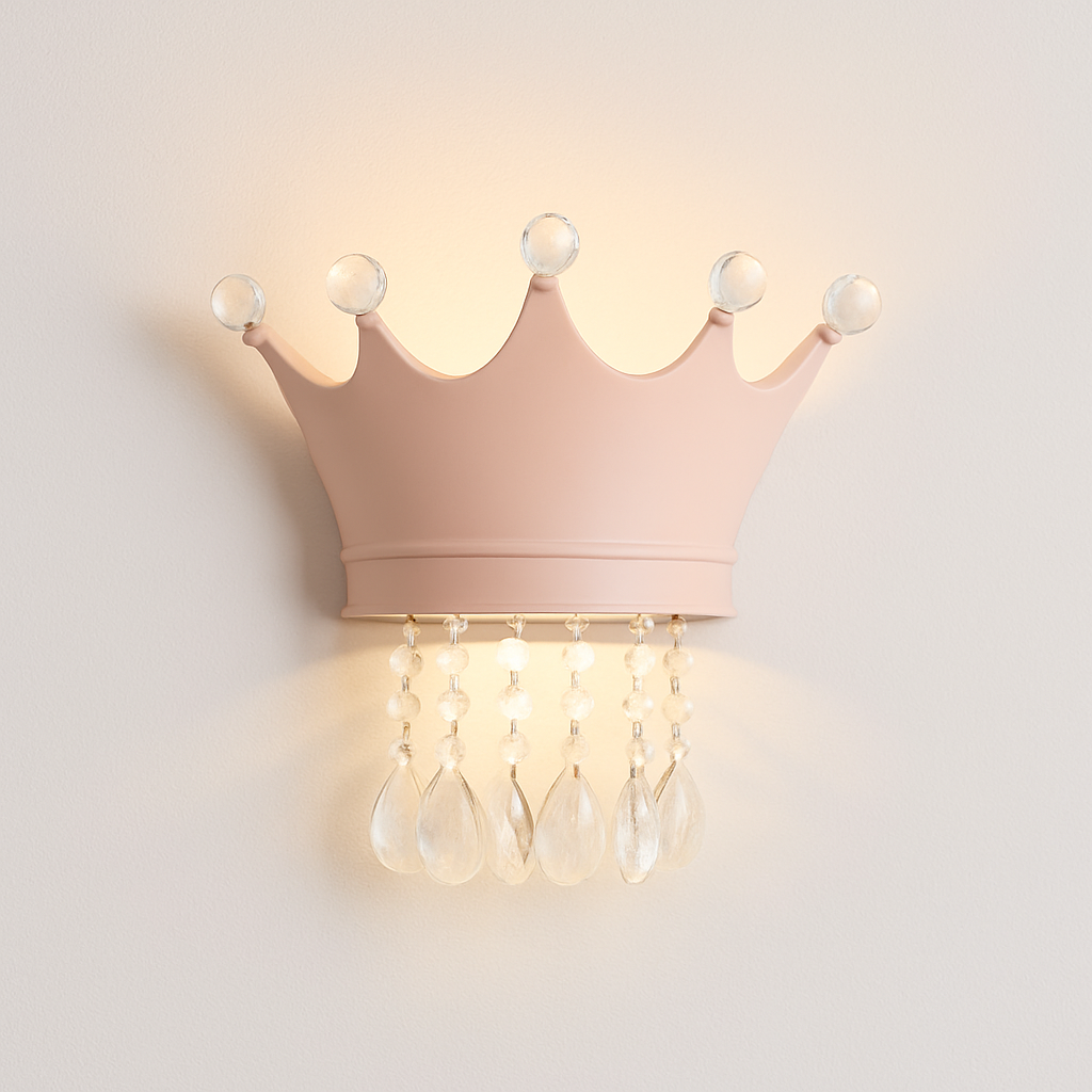 applique murale couronne créative en résine et cristal pour enfants
