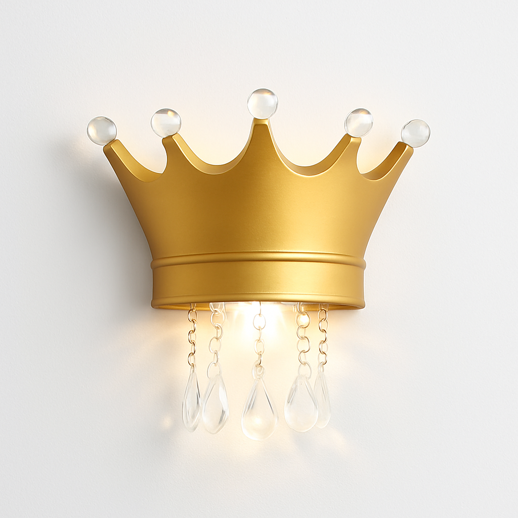 applique murale couronne créative en résine et cristal pour enfants