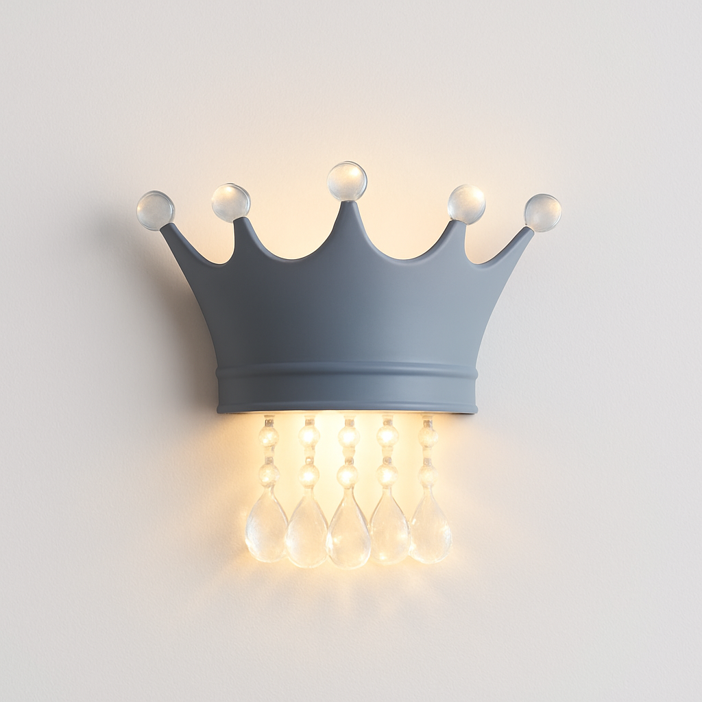 applique murale couronne créative en résine et cristal pour enfants