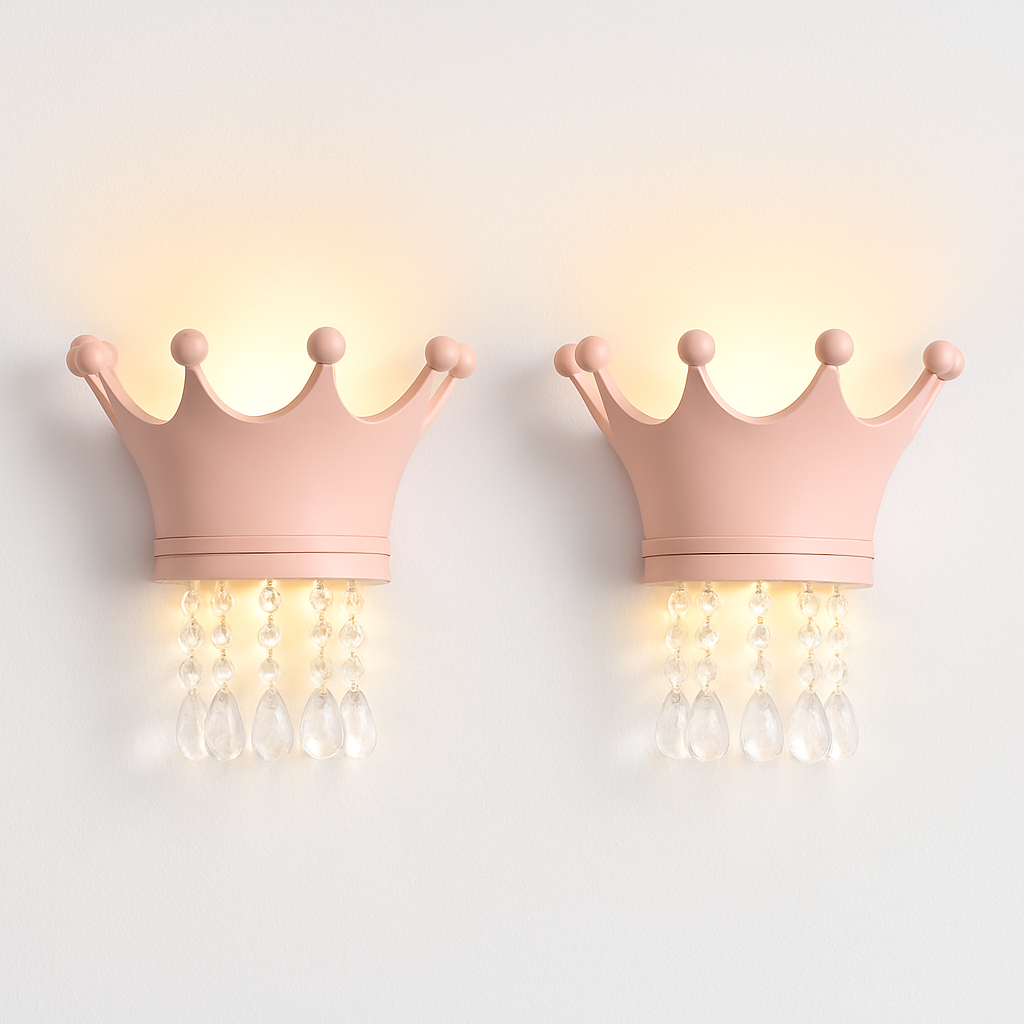 applique murale couronne créative en résine et cristal pour enfants