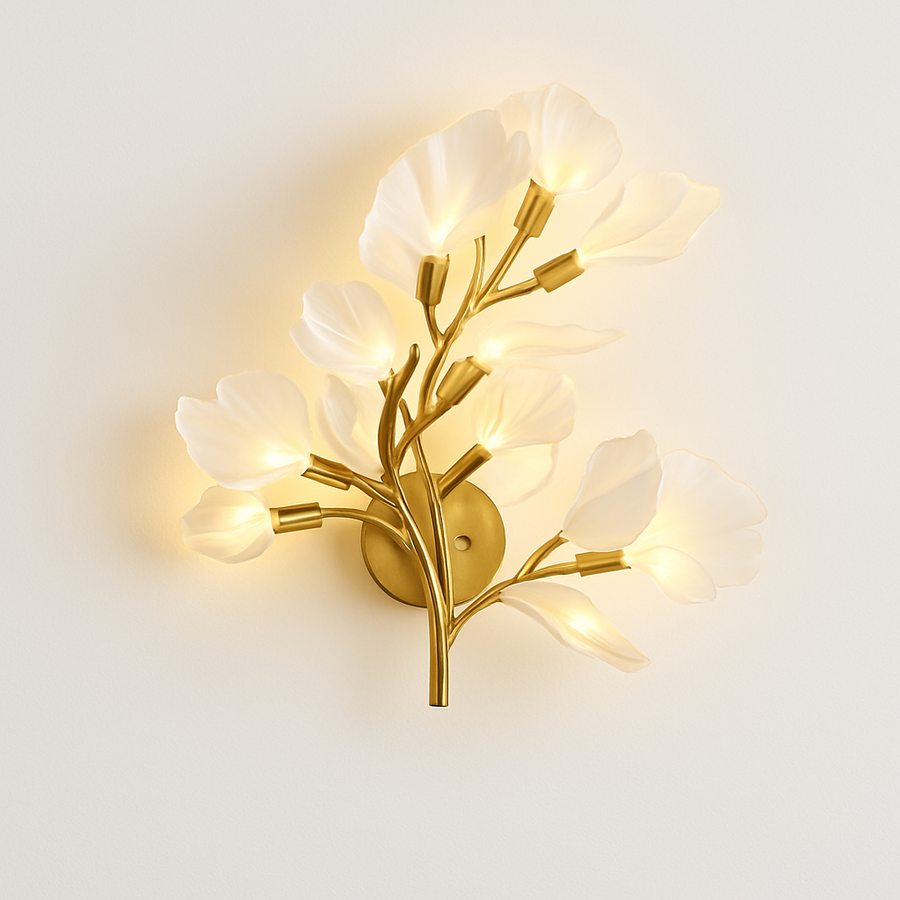 applique murale créative luxe feuille de ginkgo luminaire décoratif intérieur