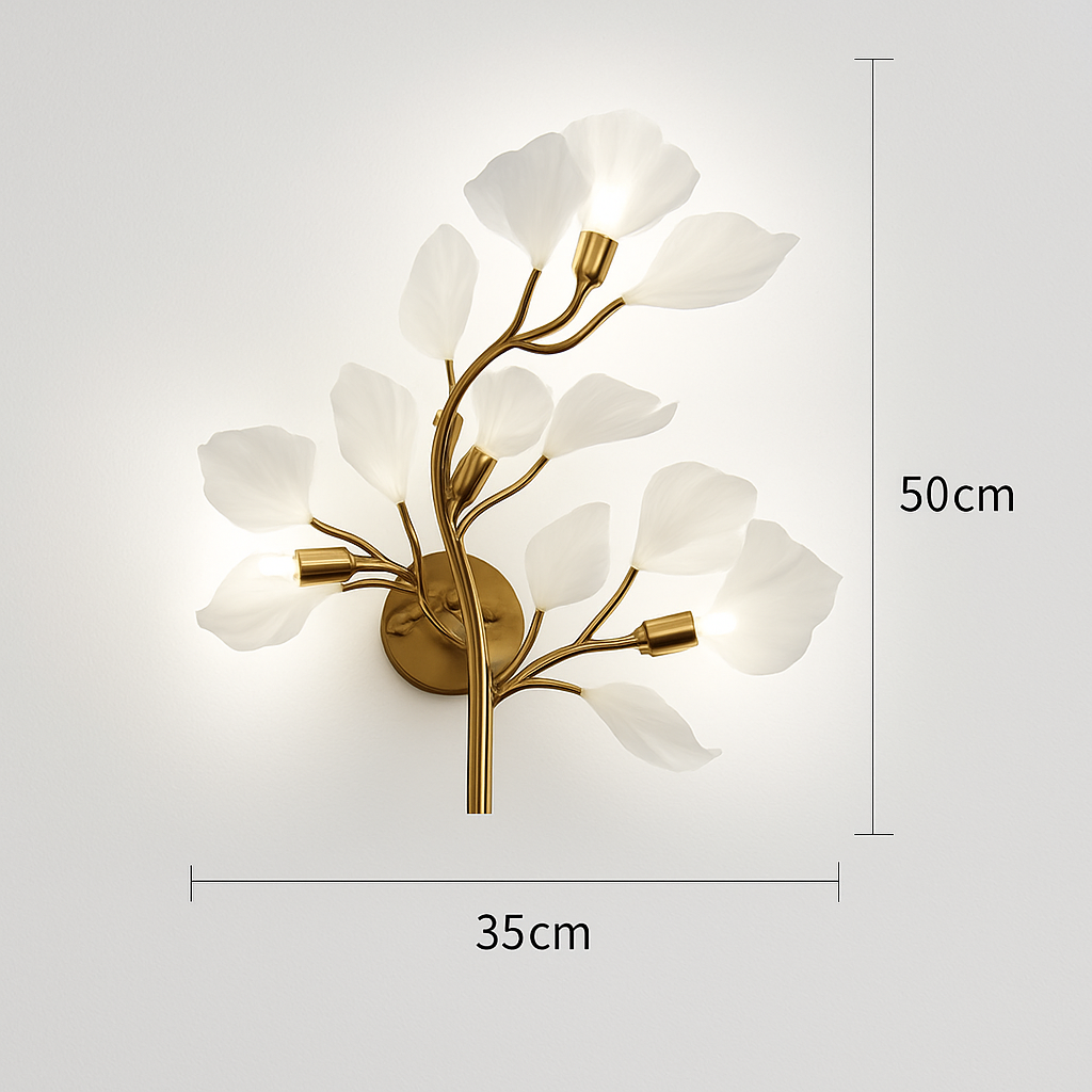 applique murale créative luxe feuille de ginkgo luminaire décoratif intérieur