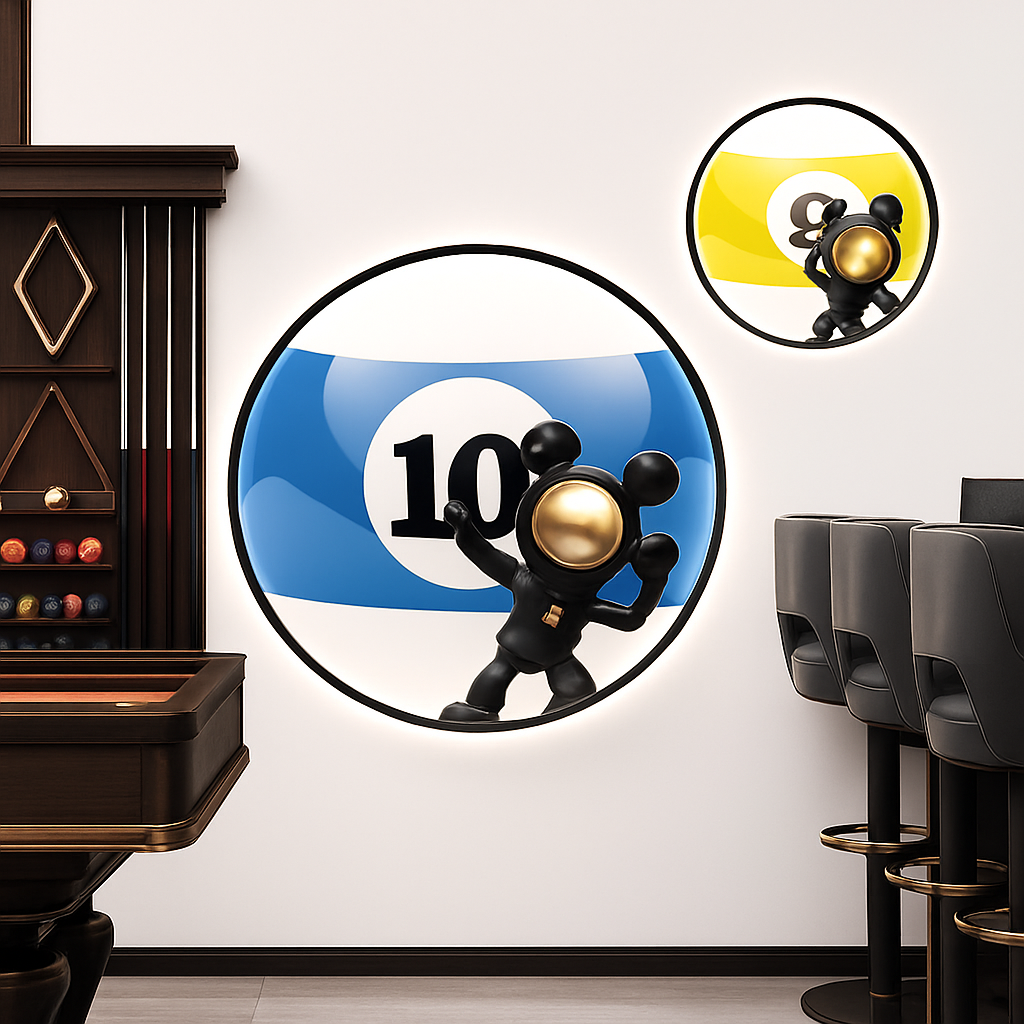 applique murale créative pour salle de billard et décoration intérieure
