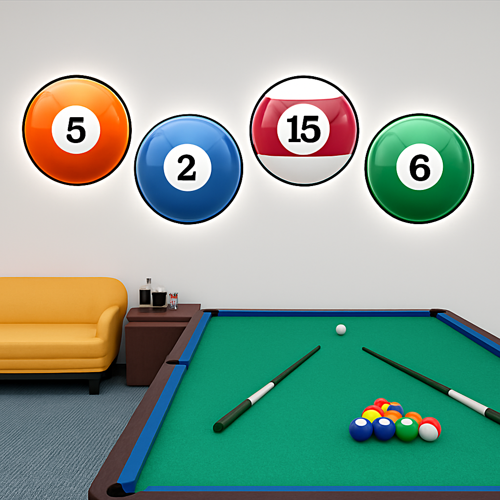 applique murale créative pour salle de billard et décoration intérieure