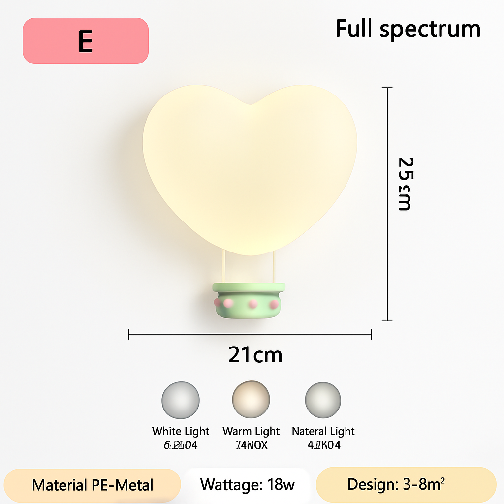 applique murale créatives pour enfants en forme de couronne et cœur