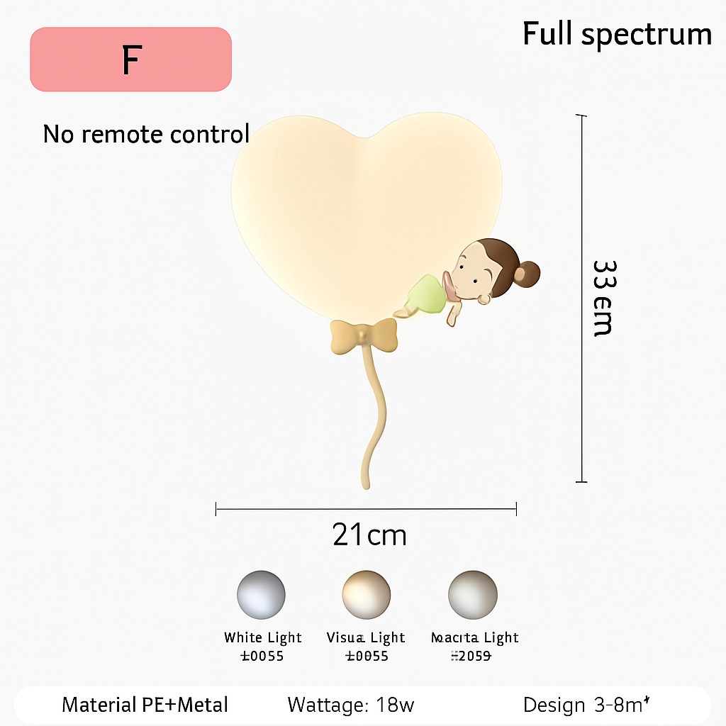 applique murale créatives pour enfants en forme de couronne et cœur