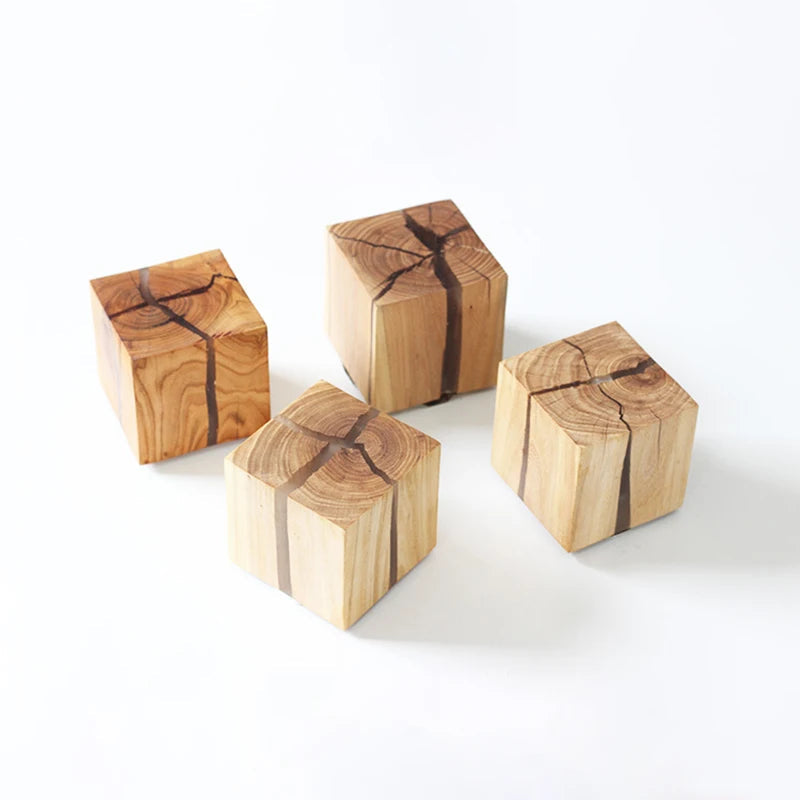 applique murale cube créatif en résine bois massif led fait main
