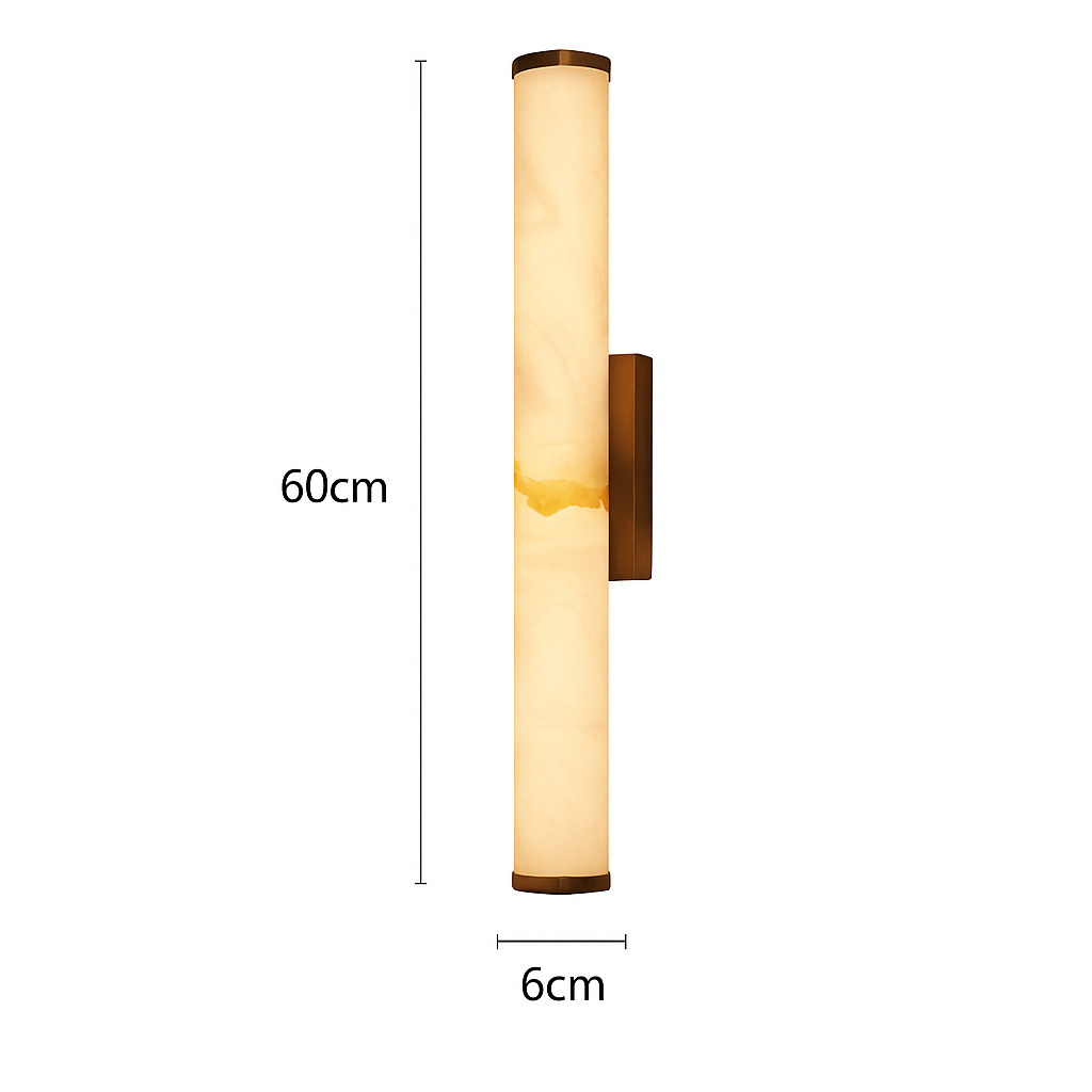 applique murale cylindrique en marbre naturel et laiton