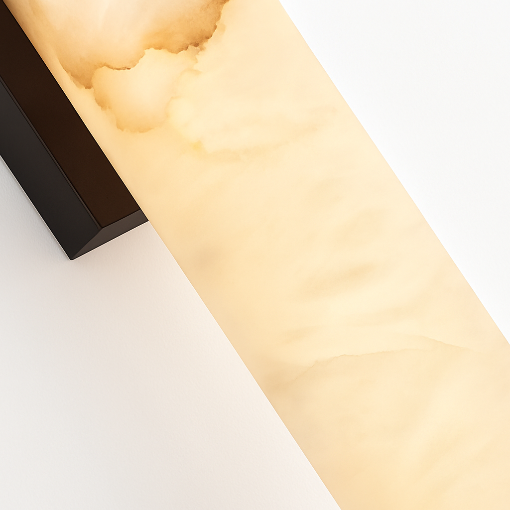 applique murale cylindrique en marbre naturel et laiton