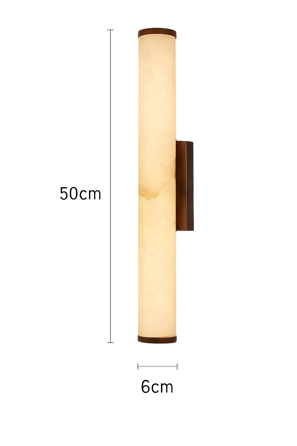 applique murale cylindrique en marbre naturel et laiton