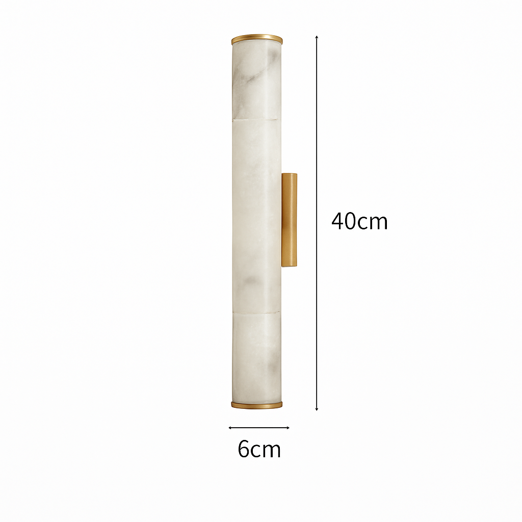applique murale cylindrique en marbre naturel et laiton