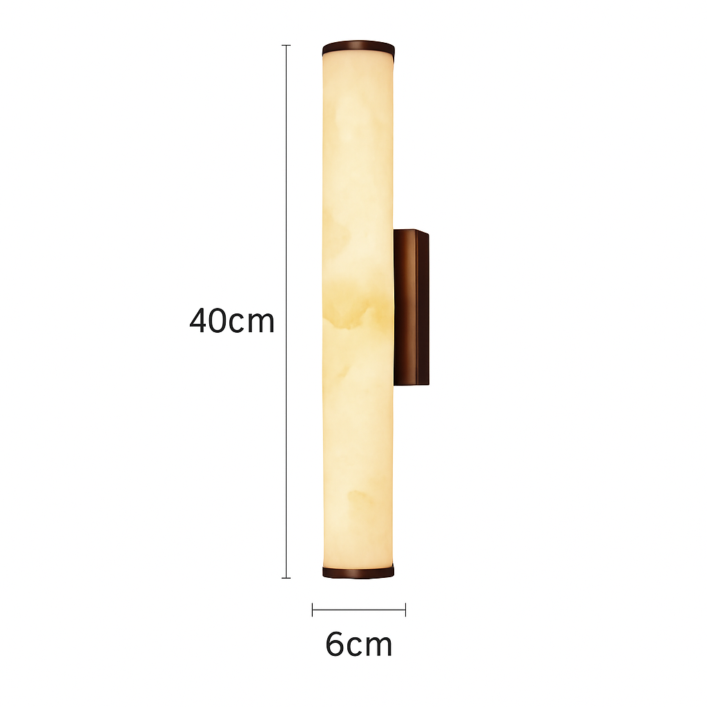 applique murale cylindrique en marbre naturel et laiton