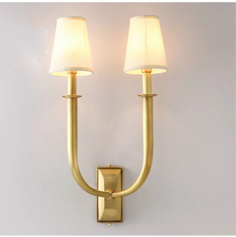 applique murale décorative à deux têtes avec miroir lumineux à led