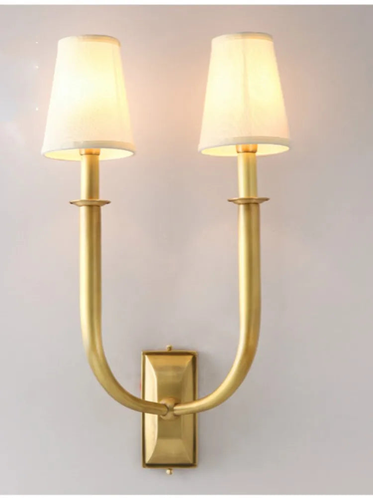 applique murale décorative à deux têtes avec miroir lumineux à led