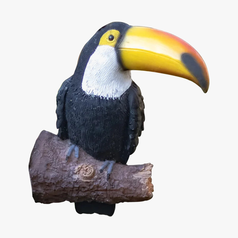 applique murale décorative toucan pour jardin et allée