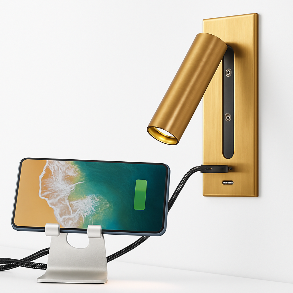 applique murale d'intérieur haute qualité avec chargeur usb