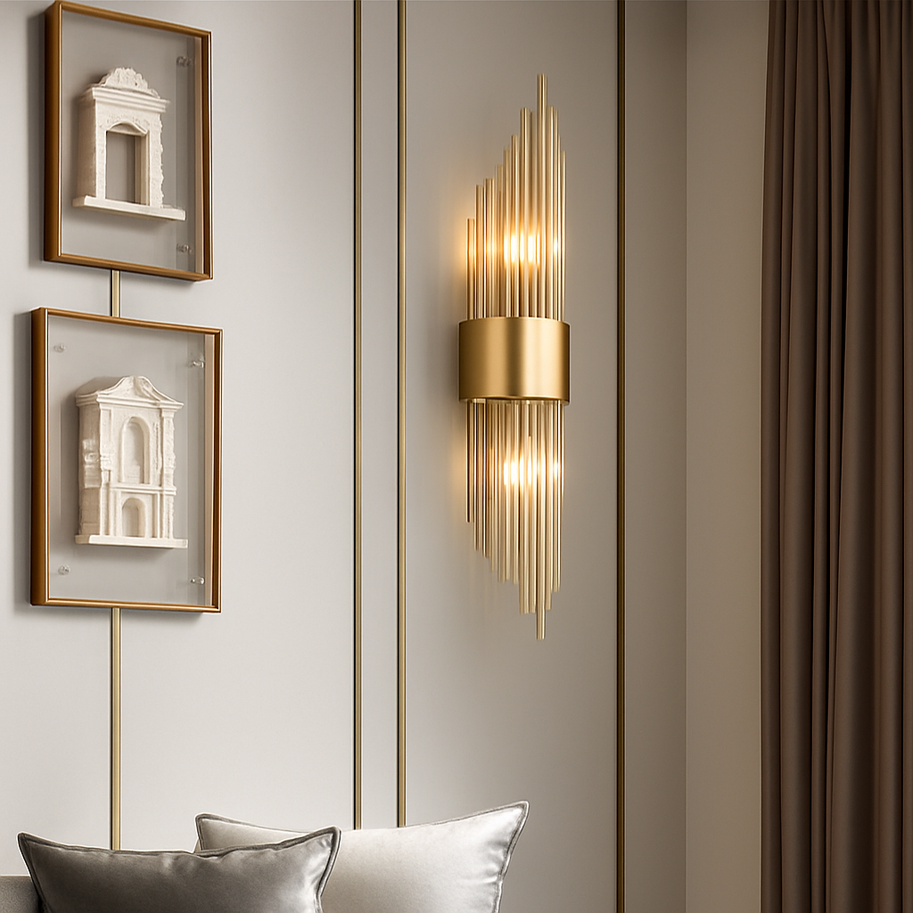 Applique murale de luxe LED moderne en or