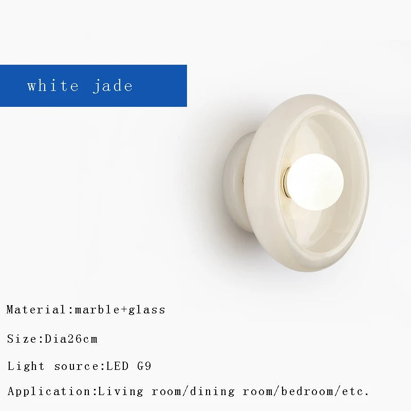 applique murale de luxe moderne en jade led pour hôtel et villa
