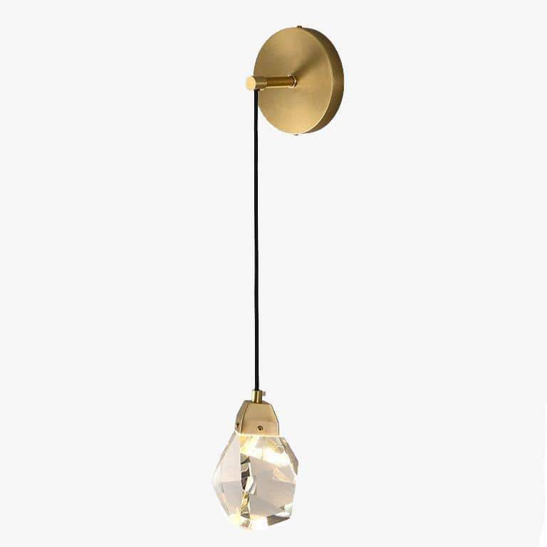 Applique murale design à LED dorée avec verre cristal luxury