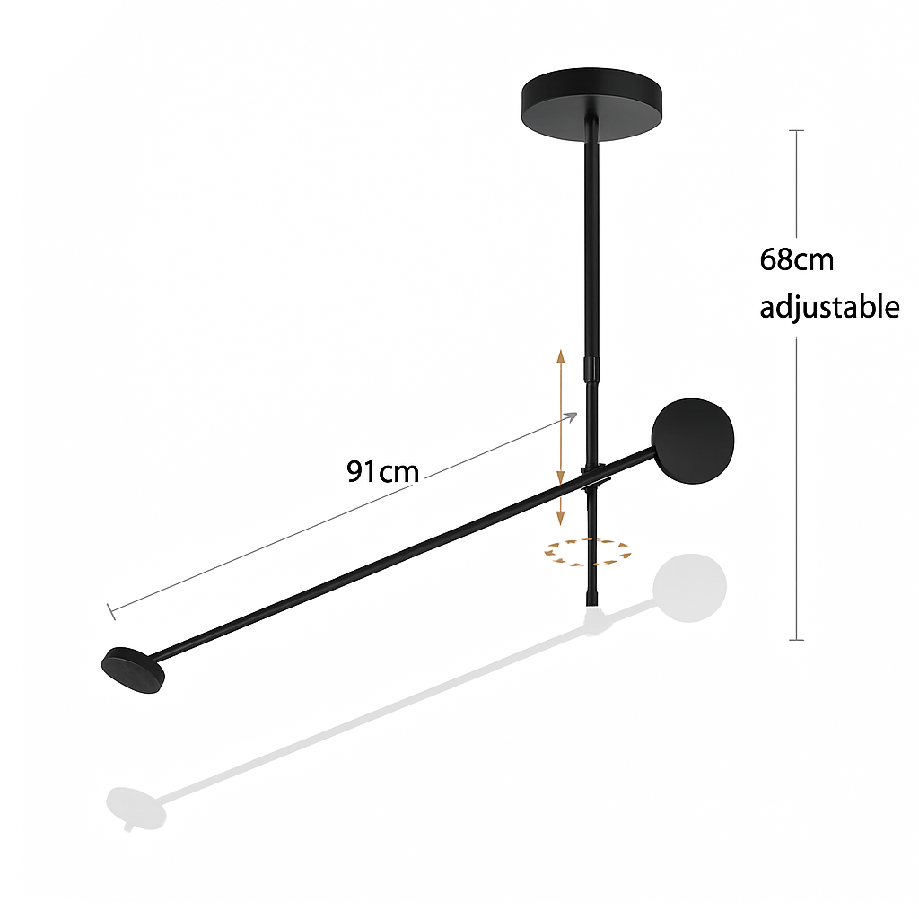 applique murale design avec bras pivotant réglable et poteau flexible