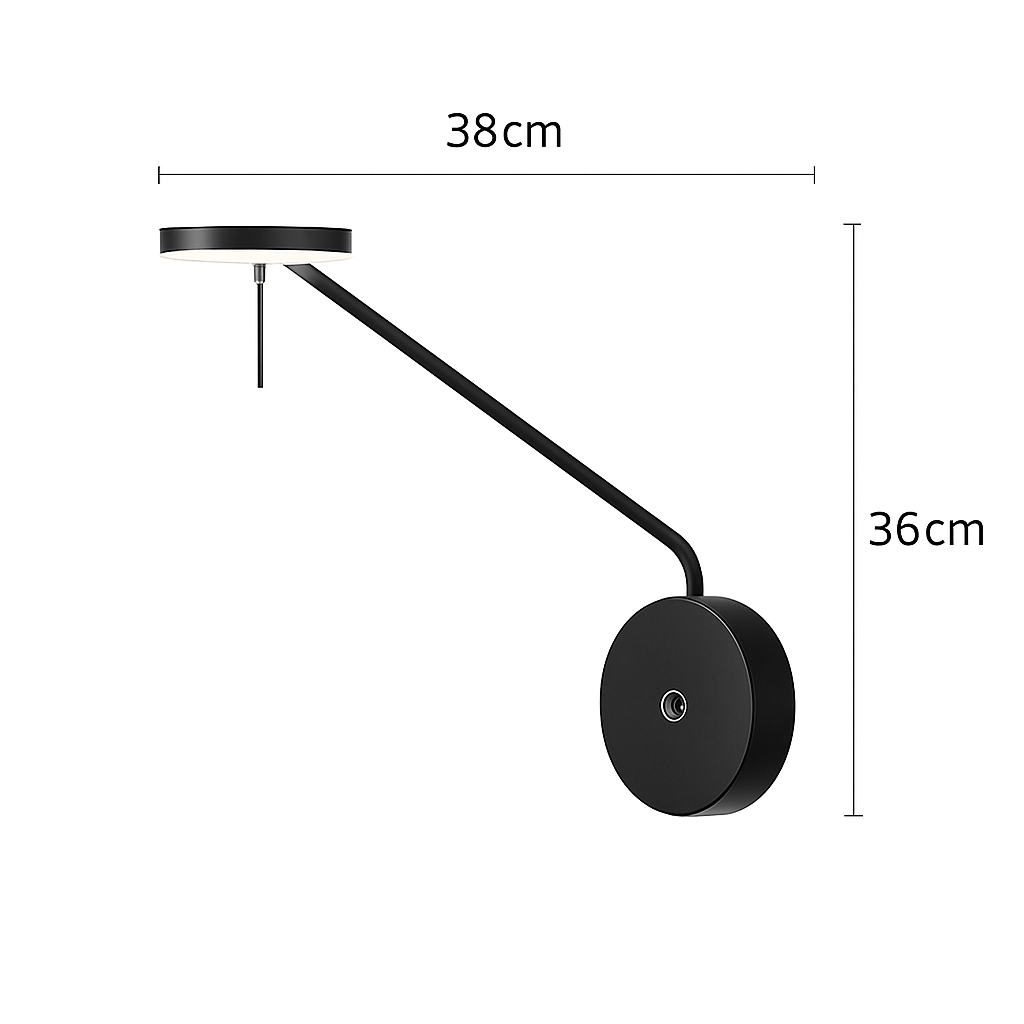 applique murale design avec bras pivotant réglable et poteau flexible