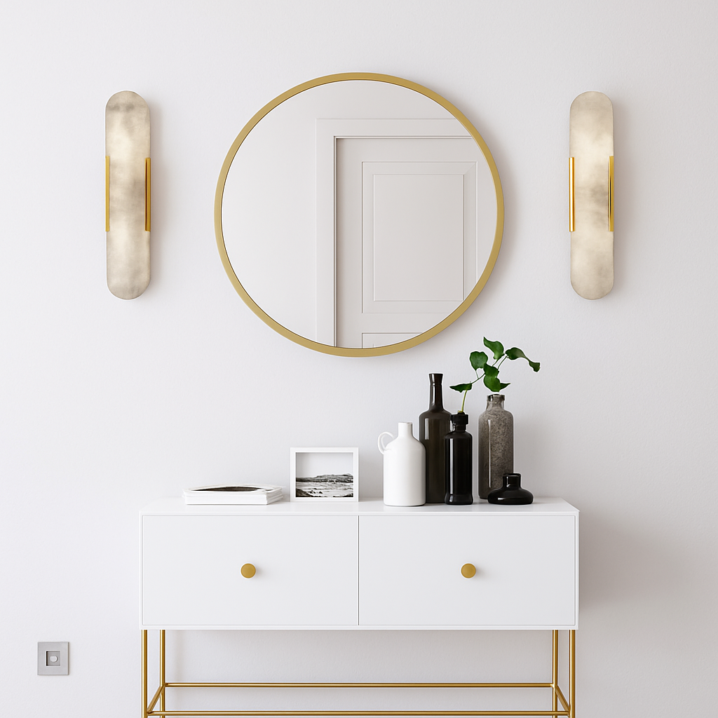 Applique murale design cylindrique effet marbre Aïda