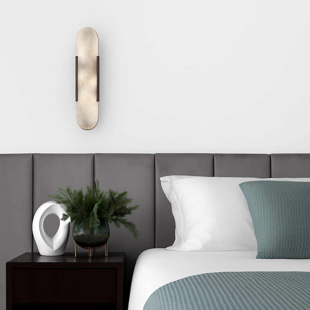 Applique murale design cylindrique effet marbre Aïda