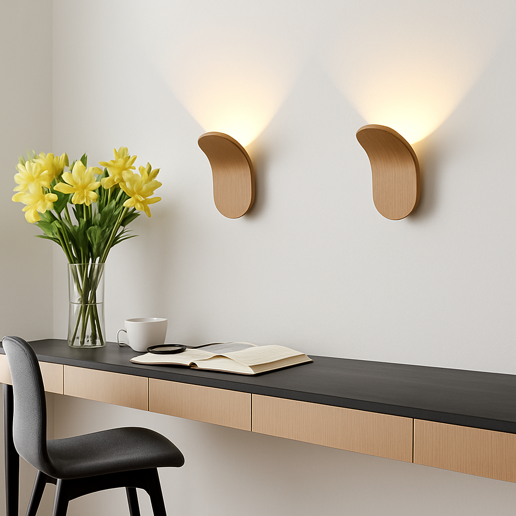 Applique murale design à LED avec abat-jour courbé en métal style Wake