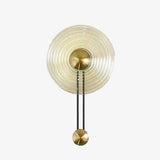 Applique murale design LED avec cercle doré et disque en verre Sconce