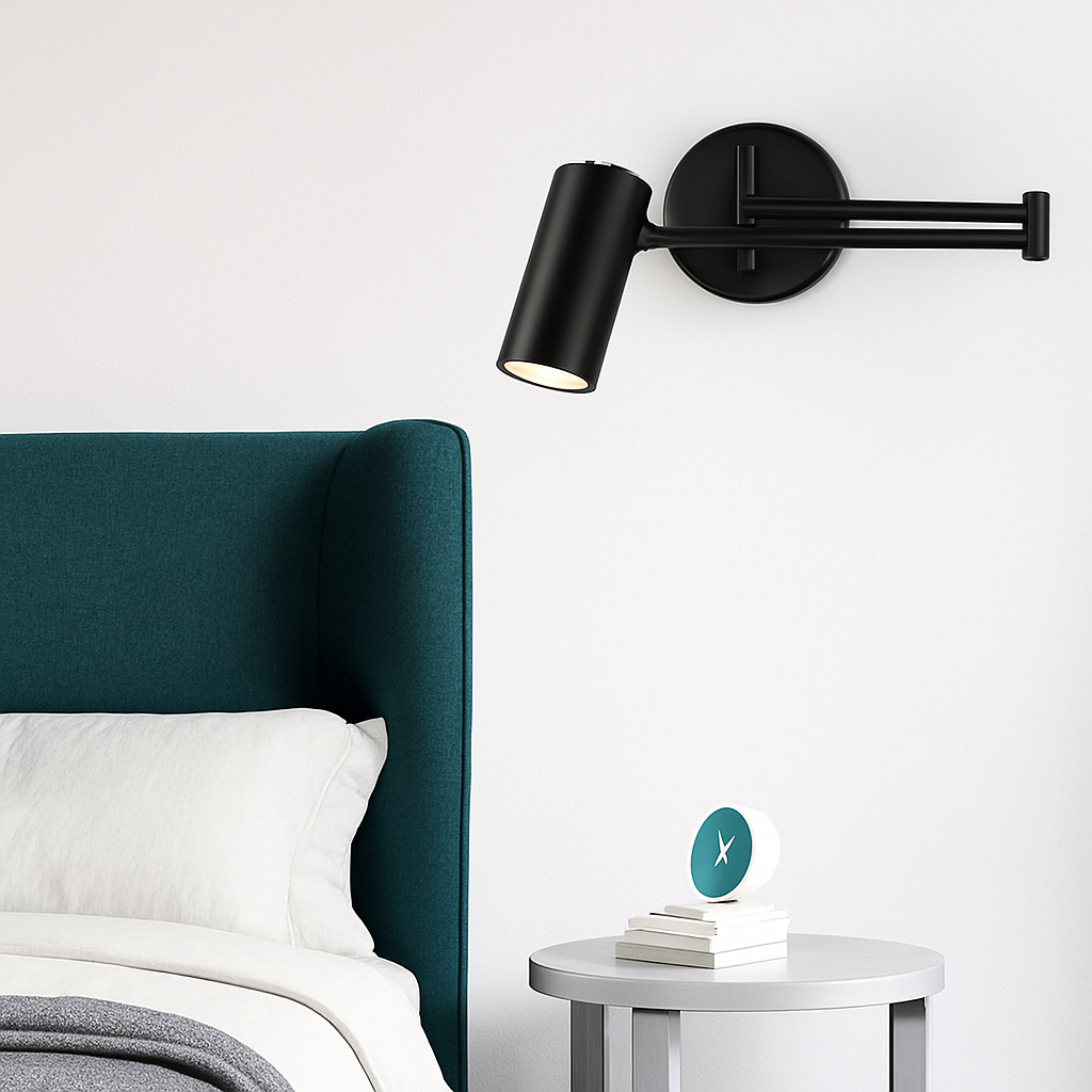 Applique murale design LED avec sport dirigeable en métal doré ou noir Light