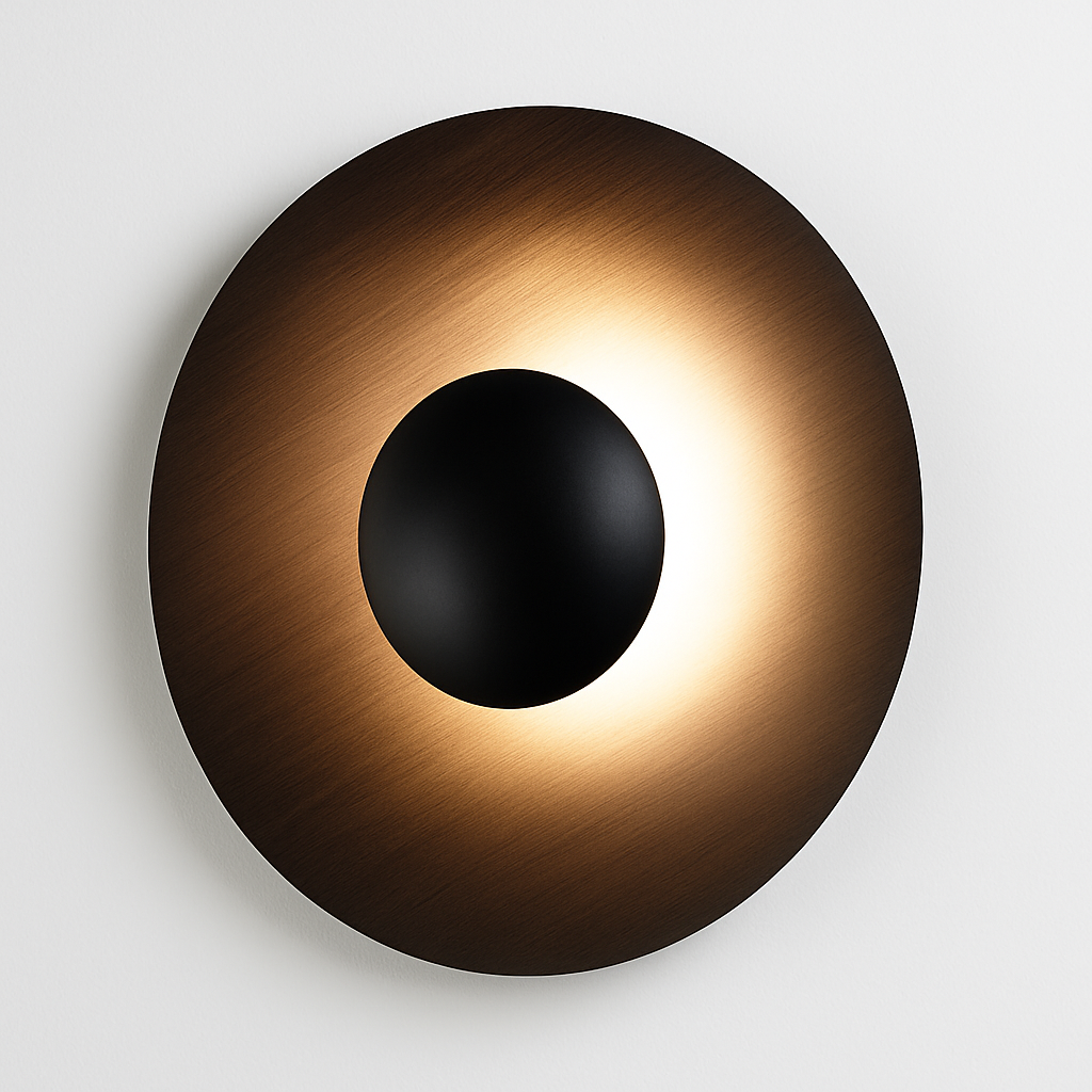 Applique murale design LED en forme de disque style shiny