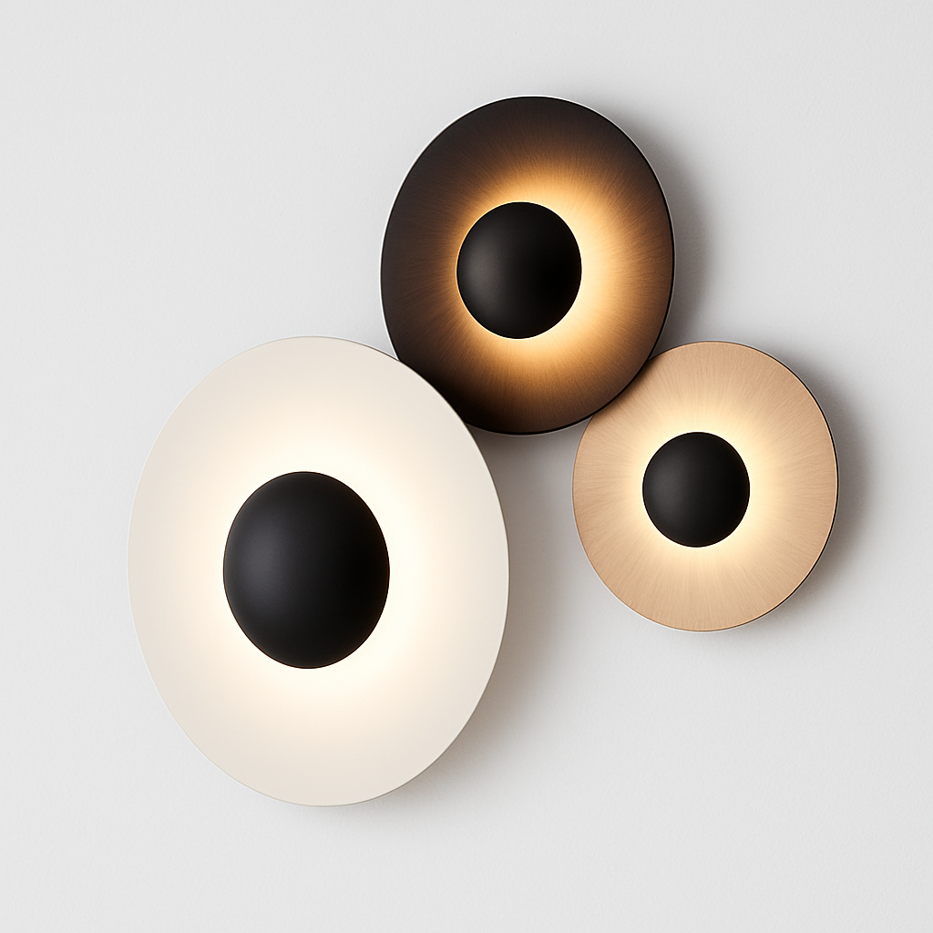 Applique murale design LED en forme de disque style shiny