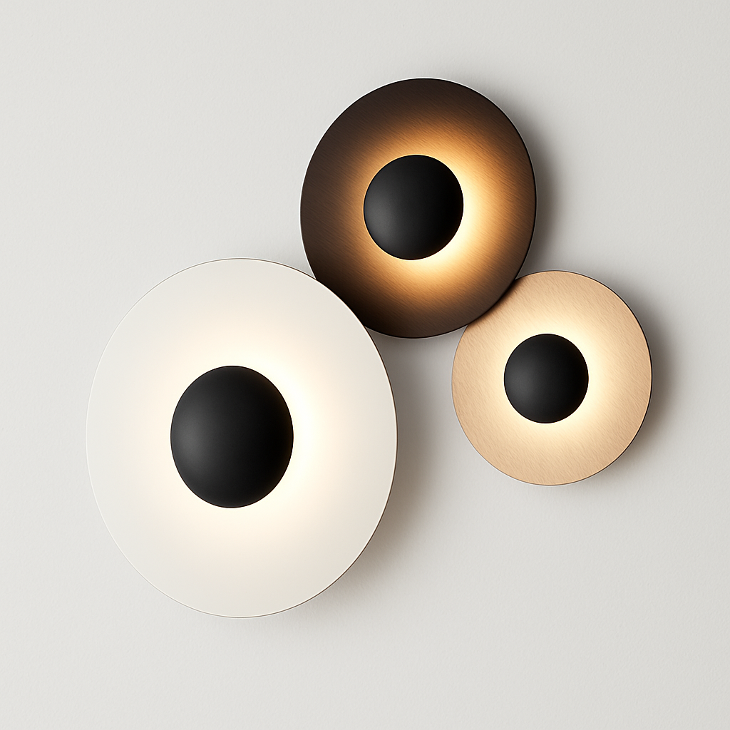 Applique murale design LED en forme de disque style shiny