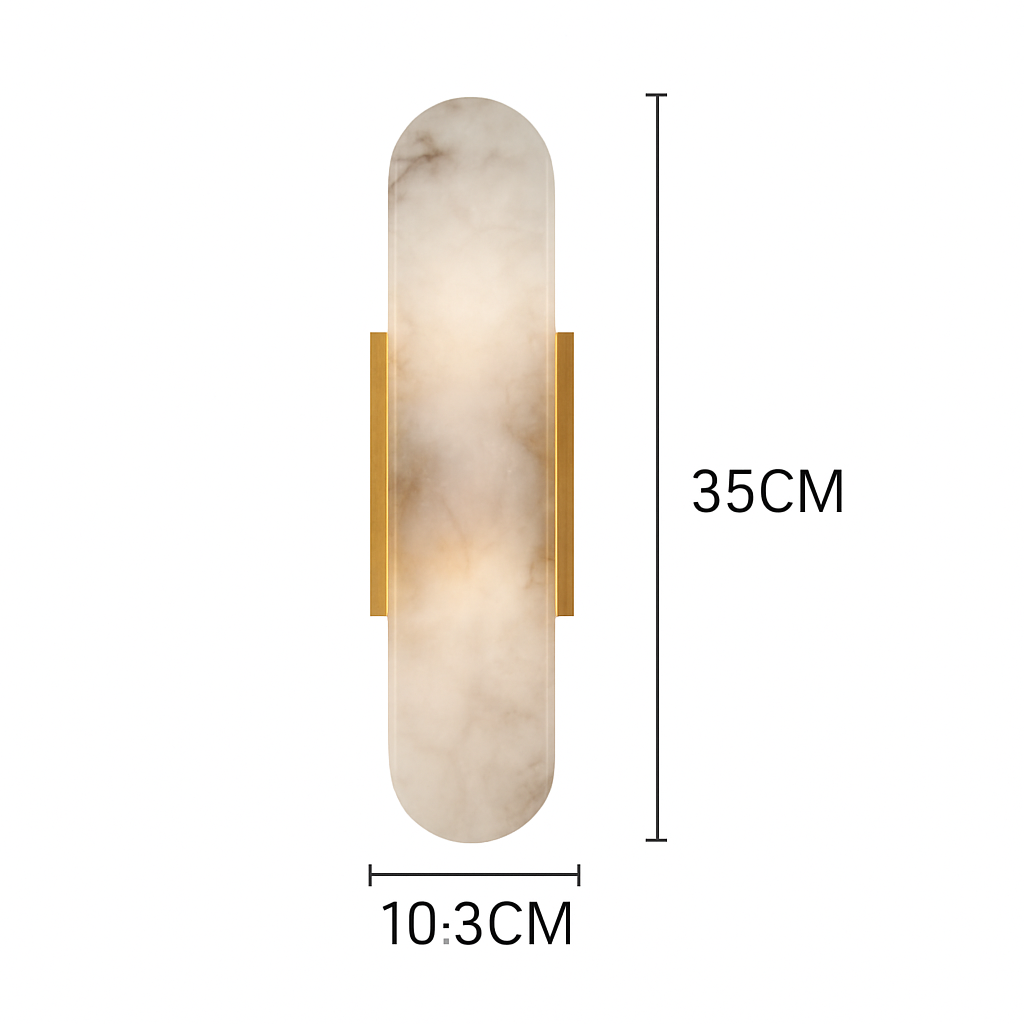 Applique murale design LED en marbre arrondi style Shining