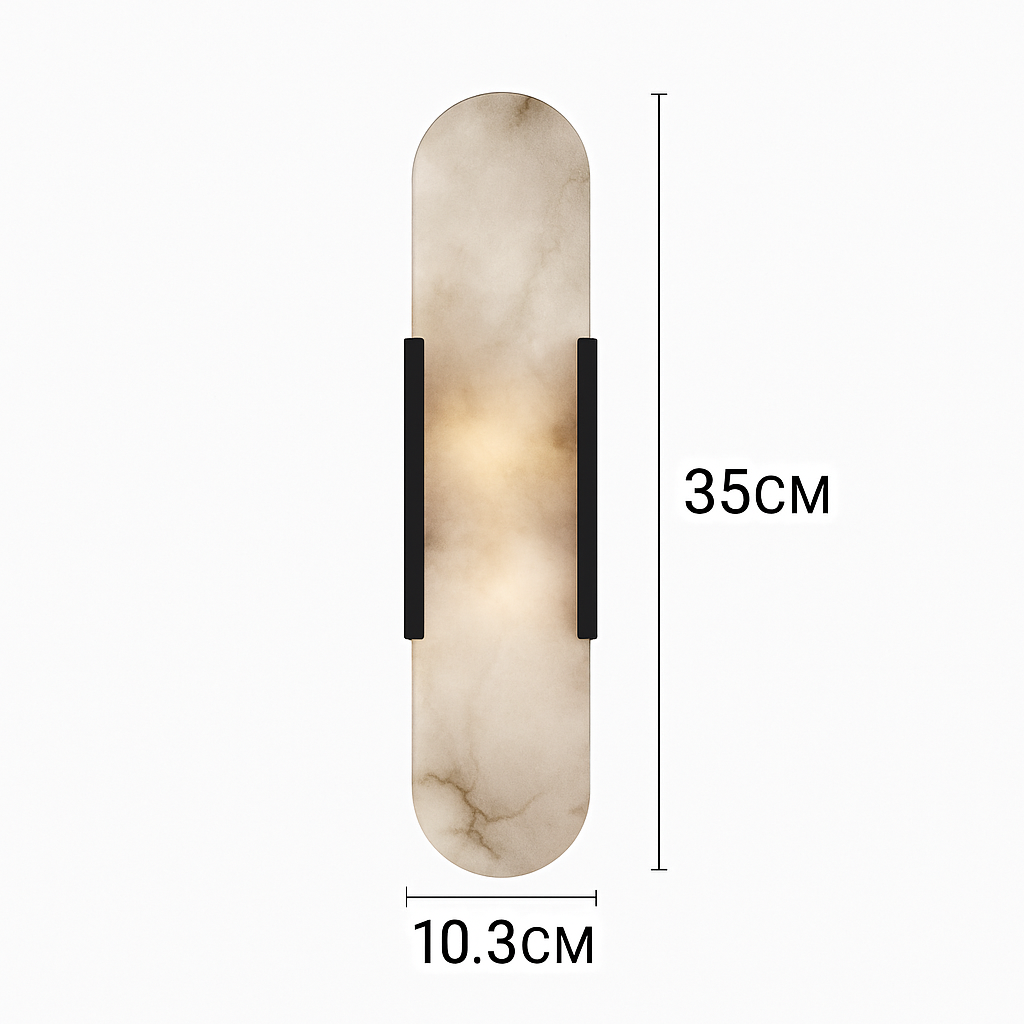 Applique murale design LED en marbre arrondi style Shining