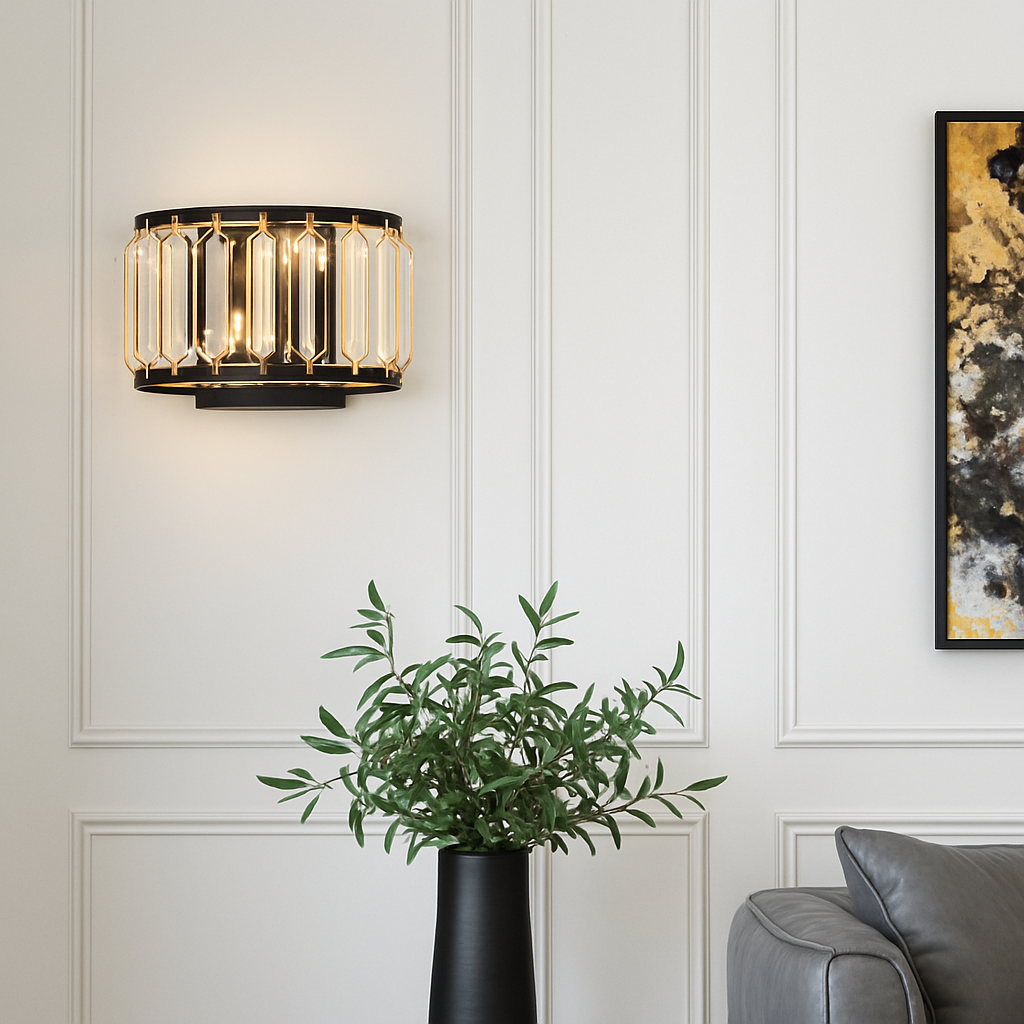 Applique murale design LED en verre cristal style rétro