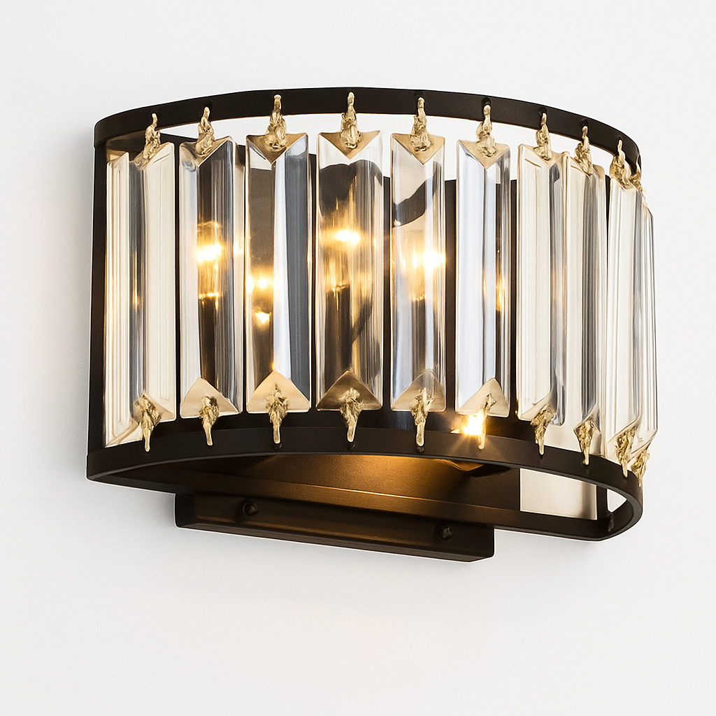 Applique murale design LED en verre cristal style rétro