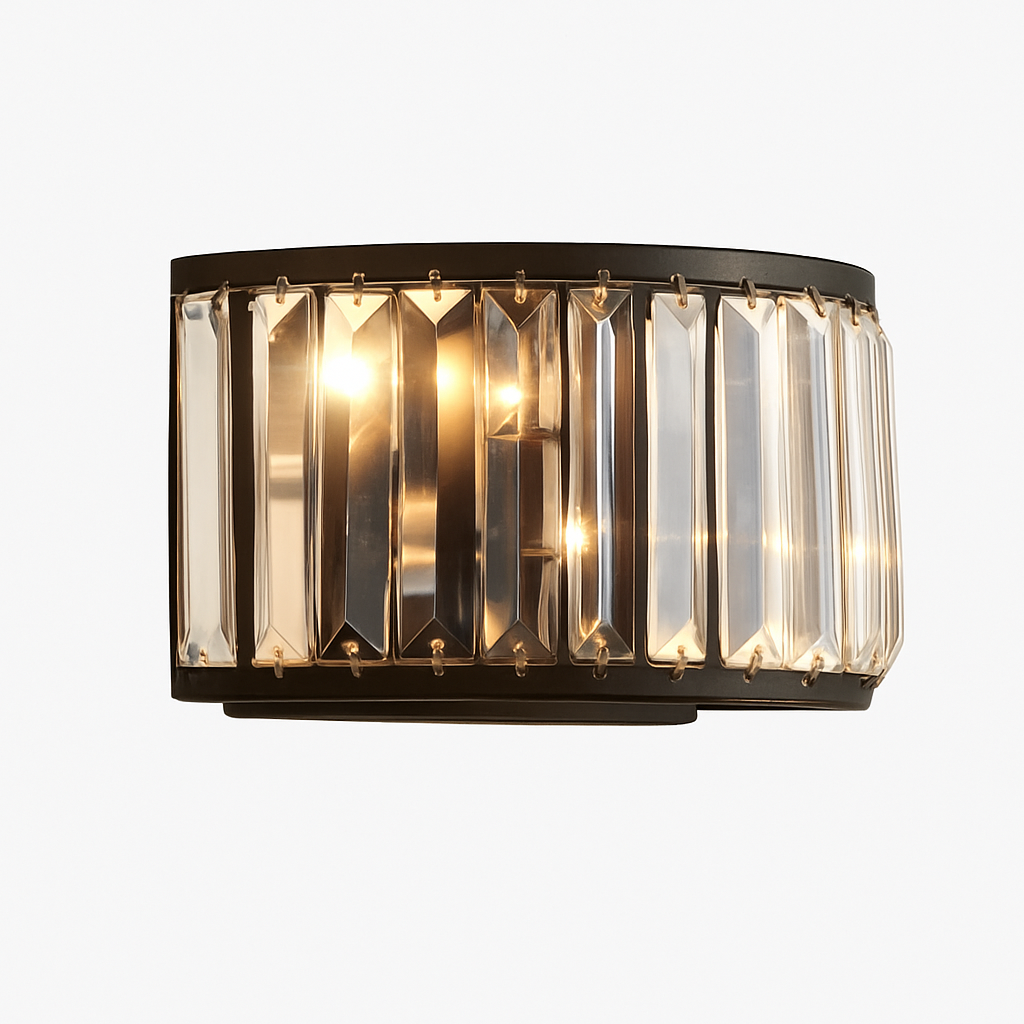 Applique murale design LED en verre cristal style rétro