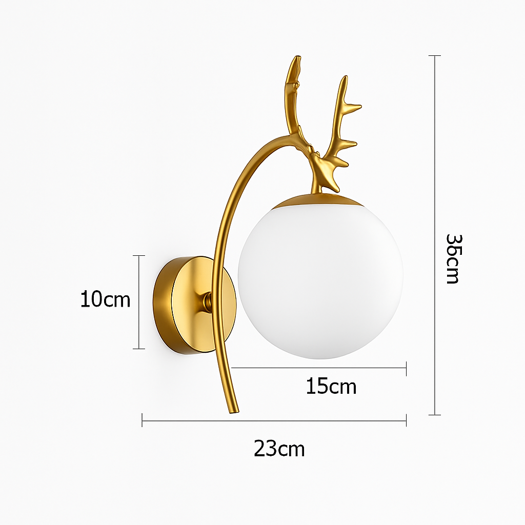 applique murale design moderne en forme de cerf en bois