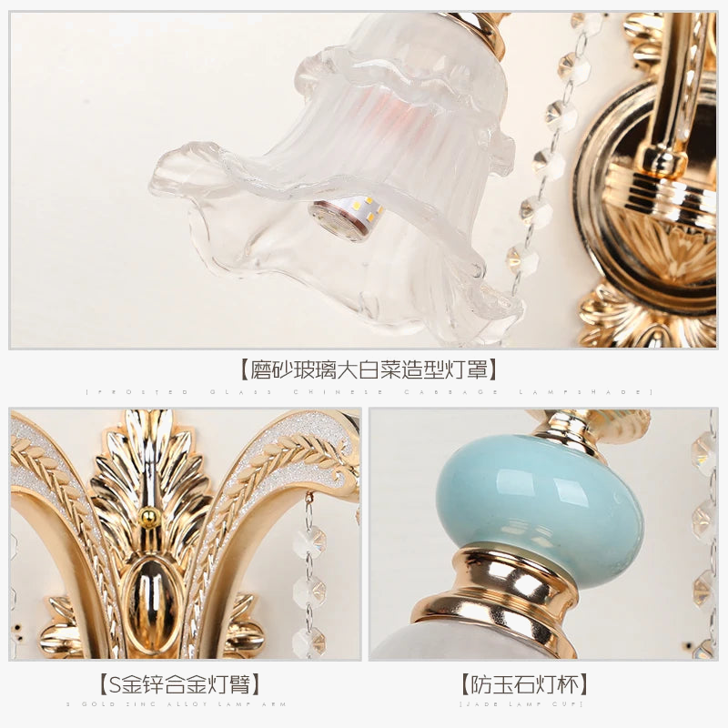 applique murale design nordique en cristal à led pour intérieur