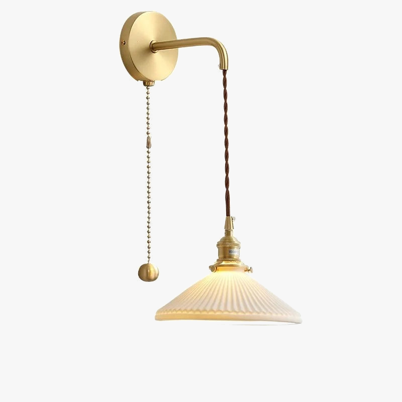 Applique murale dorée moderne céramique fil ajustable LED