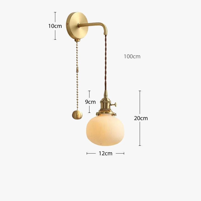 Applique murale dorée moderne céramique fil ajustable LED