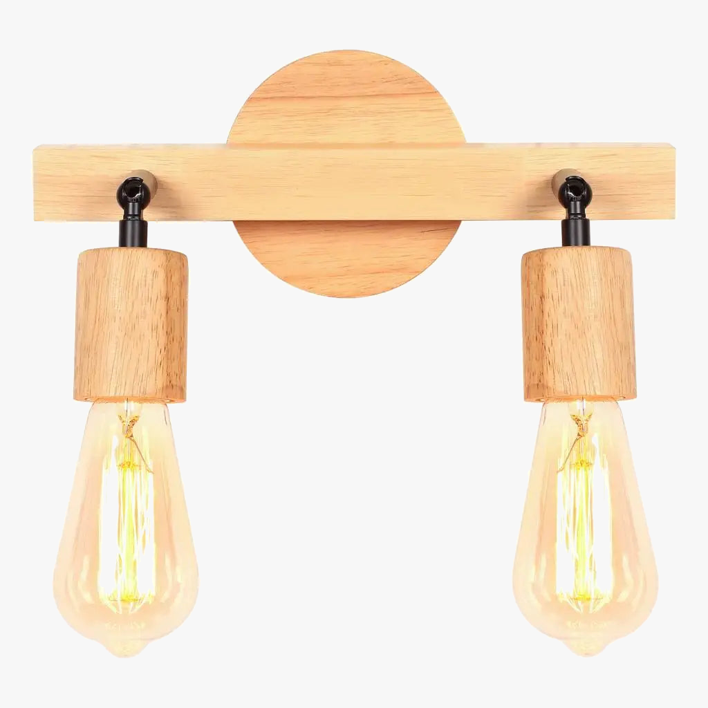 applique murale double tête en bois style nordique moderne
