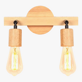 applique murale double tête en bois style nordique moderne