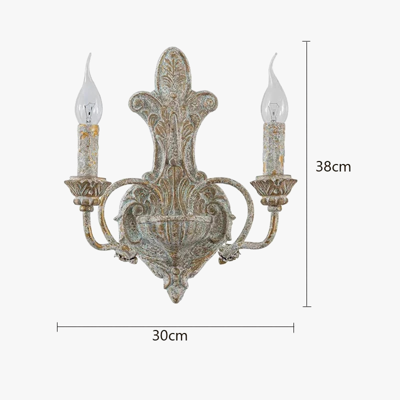 applique murale double tête en fer antique rétro américain