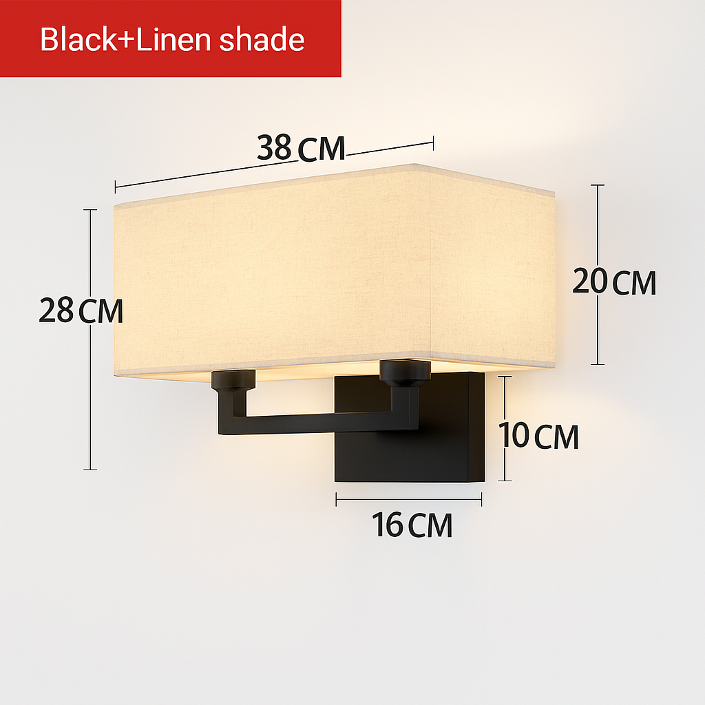 applique murale double tête en tissu style nordique moderne