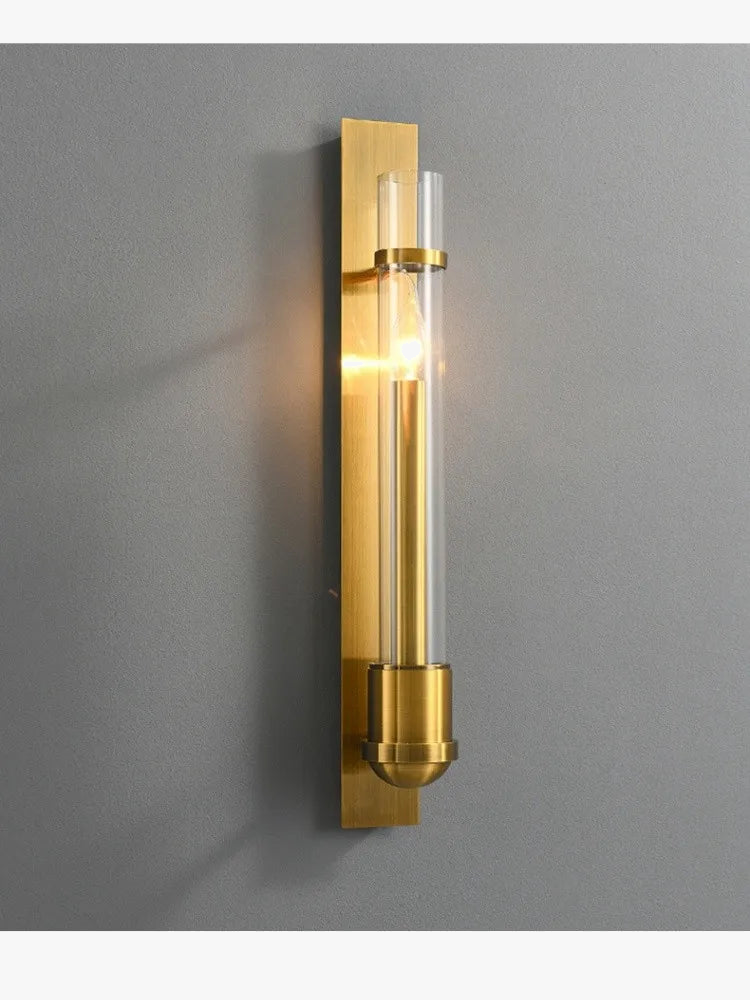 applique murale en acier inoxydable avec tube en verre